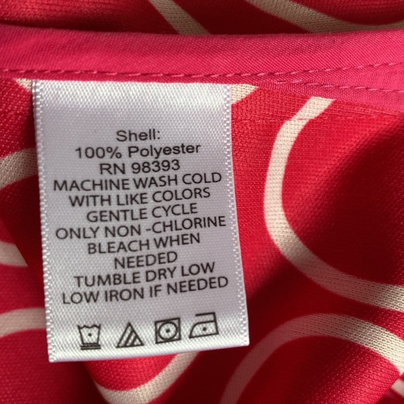 Dennis by Dennis Basso Women's L Hot Pink Rain Coat Hooded Jacket NEW - Picture 10 of 10